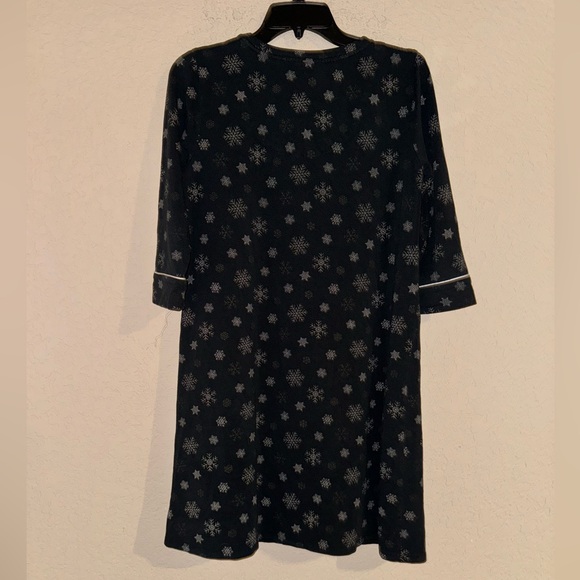 Soma Black Embraceable Snowflake Nightgown Sleep Dress Cotton Modal - Picture 6 of 8